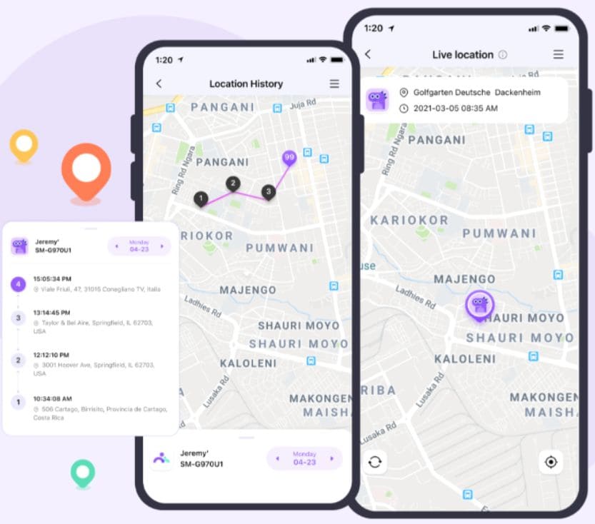FamiSafe showing location feature