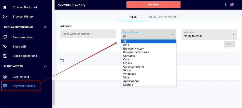 keyword tracking eyezy