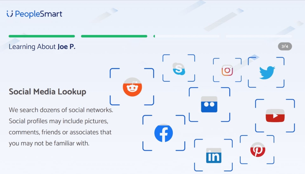 Searching for social media information on PeopleSmart