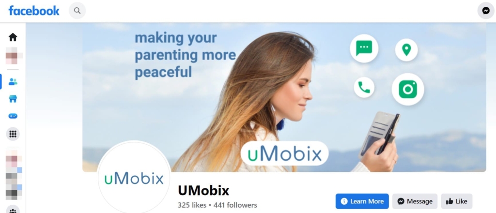 What you see when you open uMobix Facebook page