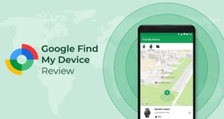 Phone with Google Find My Device app