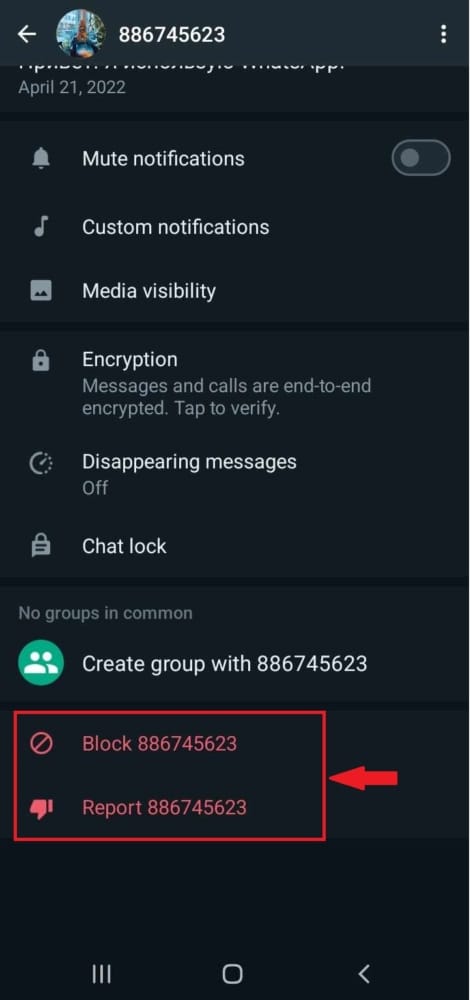How to block or report WhatsApp number