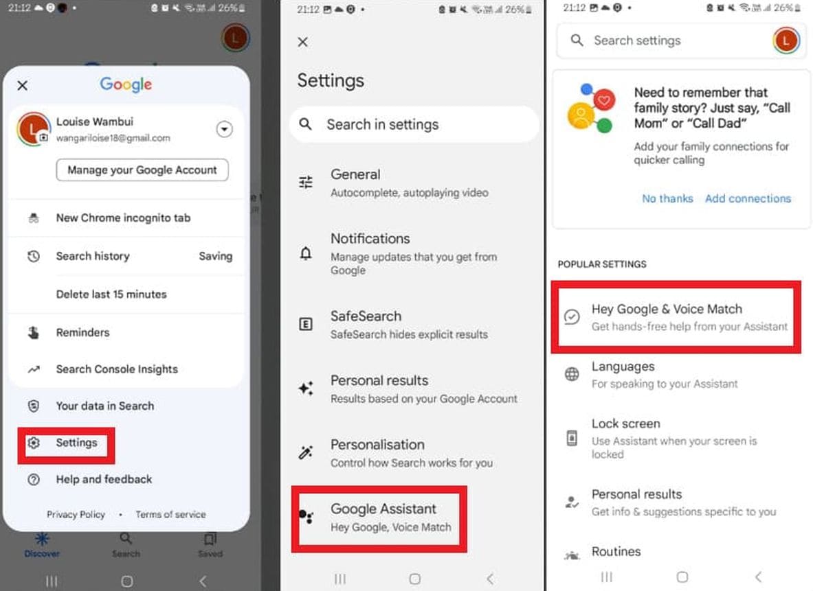 An image of setting up Google Assistant