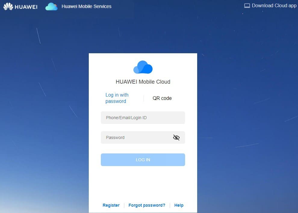 An image of what you see when you open huawei cloud website
