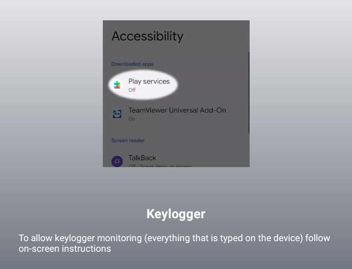 Permission for XNSPY keylogger