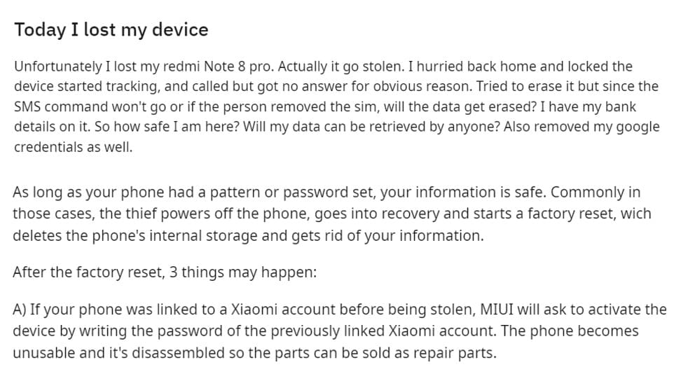 A positive comment about Xiaomi Find Device