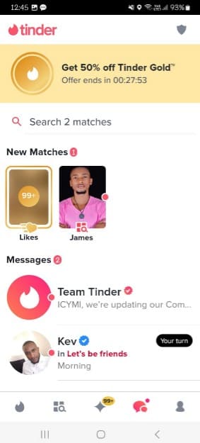 An image of a person_s matches on Tinder