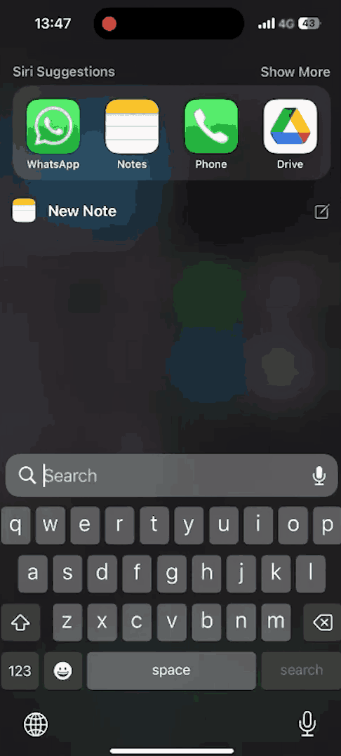 Actions on iPhone to enable Apple Precision Search in the Latitude app