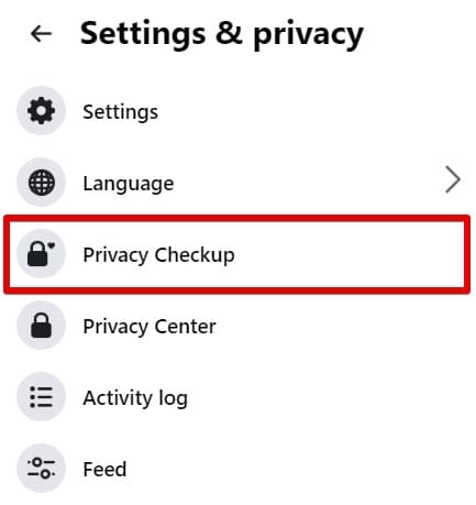 Select Privacy from the Facebook menu