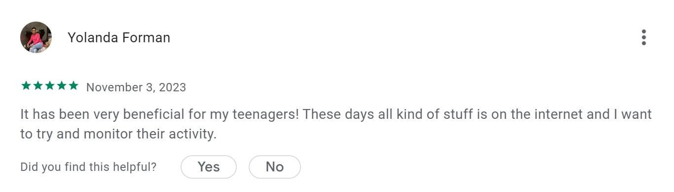 Image of positive customer review of Verizon Smart Family on Google Play