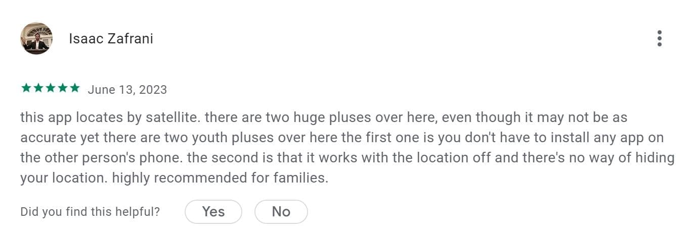 An image of positive customer review about T-Mobile FamilyWhere on Google Play