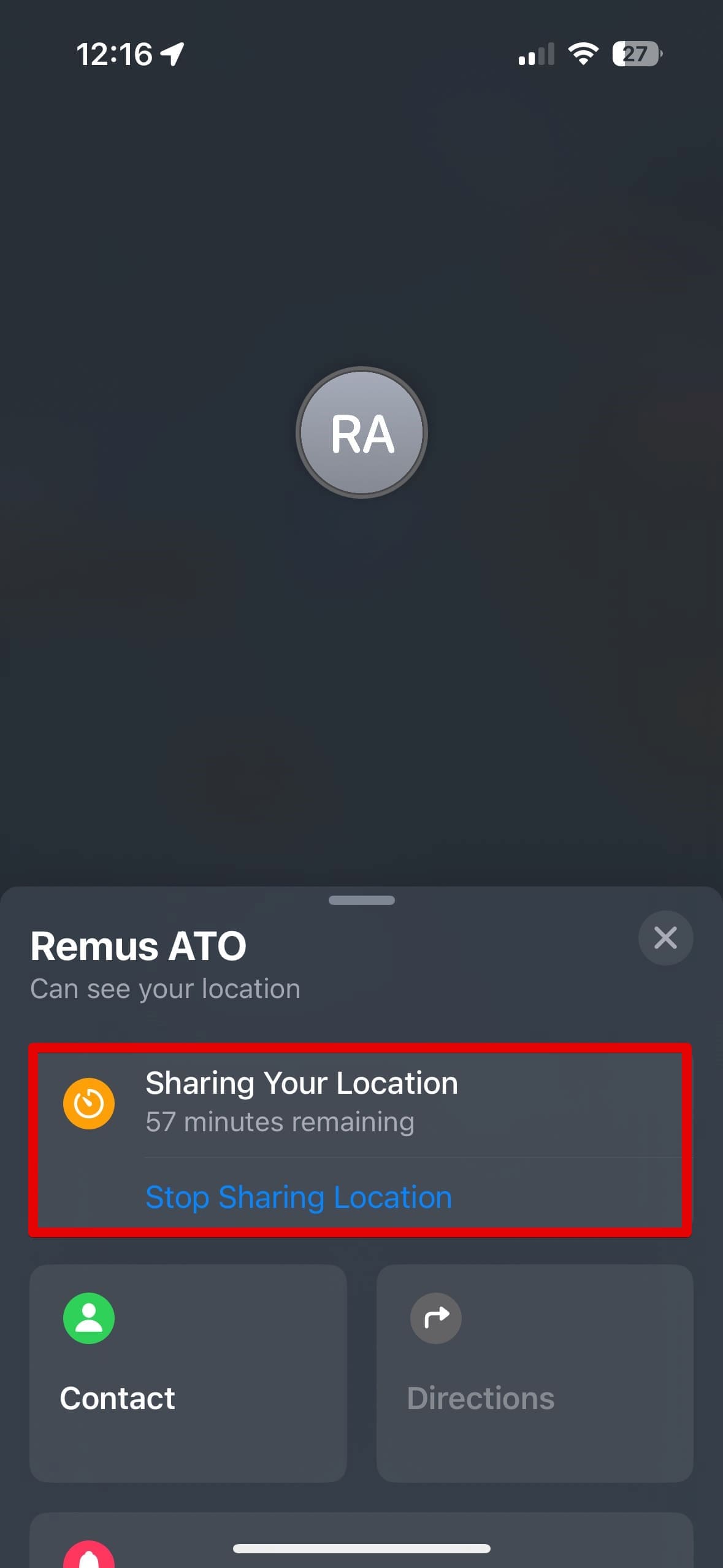 Step 3 sharing your location on iPhone
