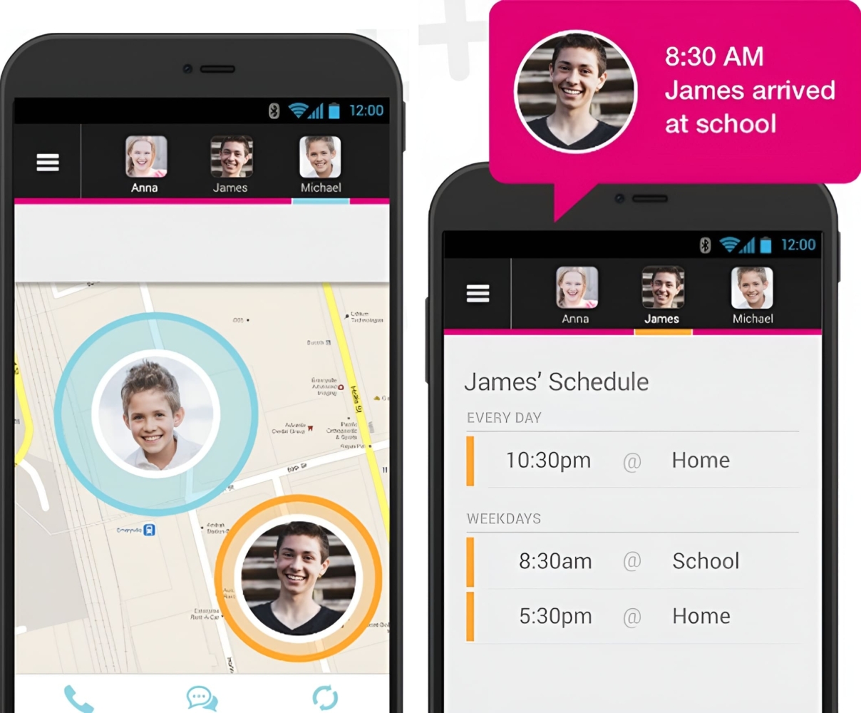 An image of T-MobileFamilyWhere showing location tracking
