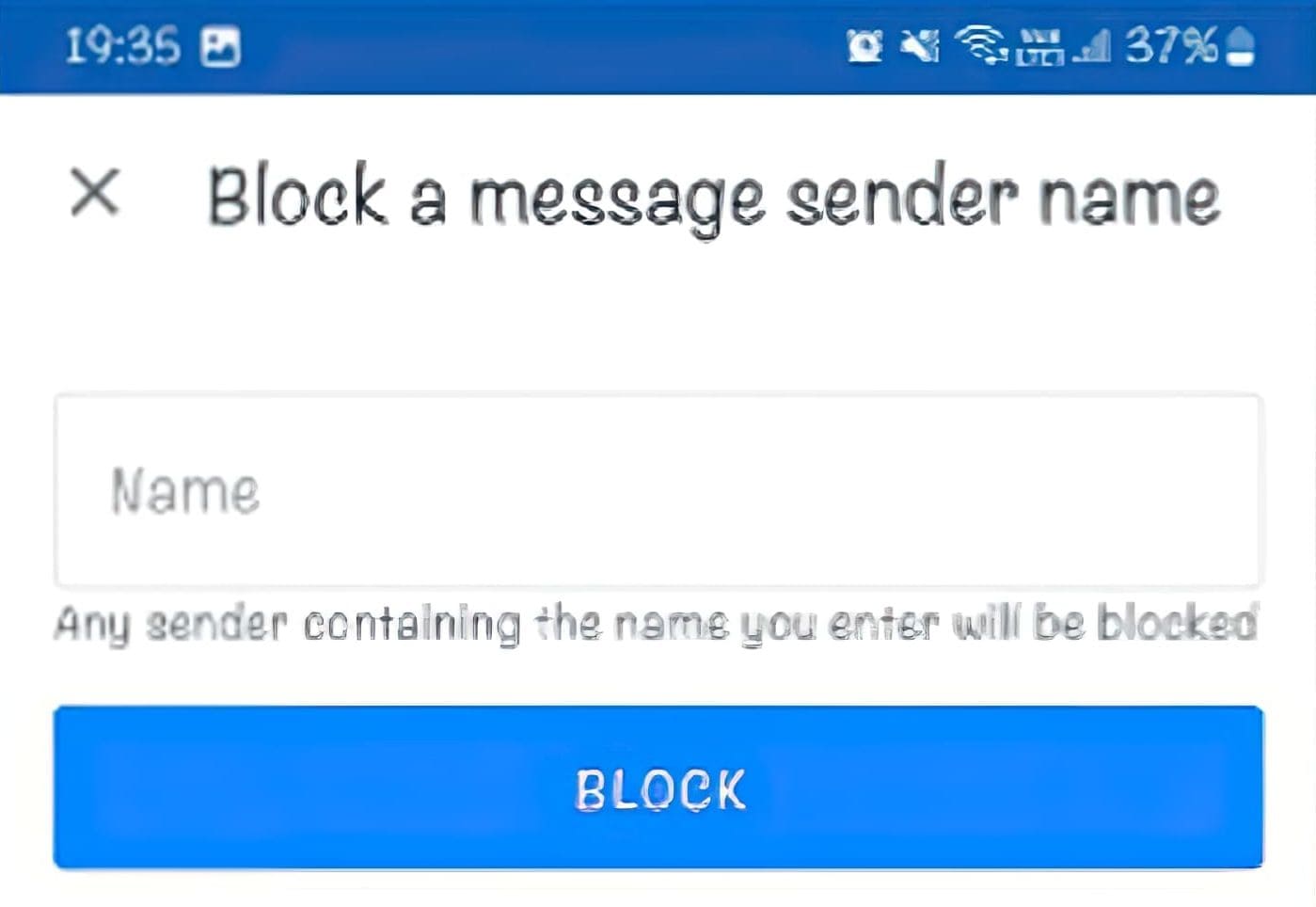 An image of how to block messages on the Truecaller app