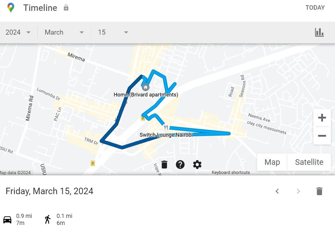 An image of Google Maps timeline