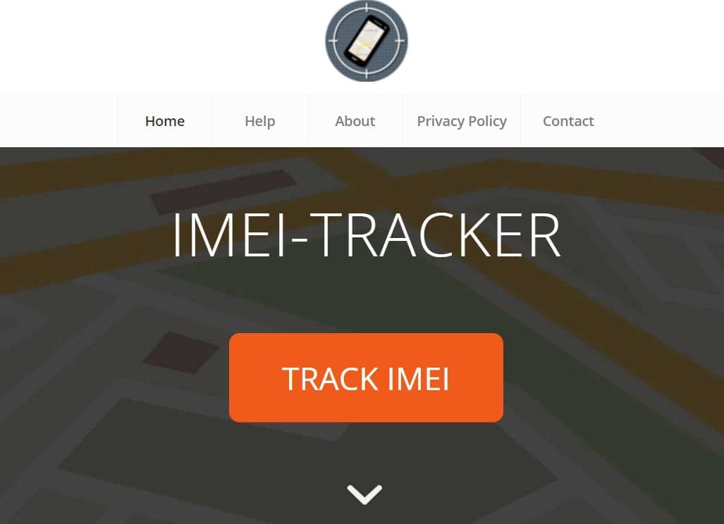 View to imei-tracker website for tracking IMEI number