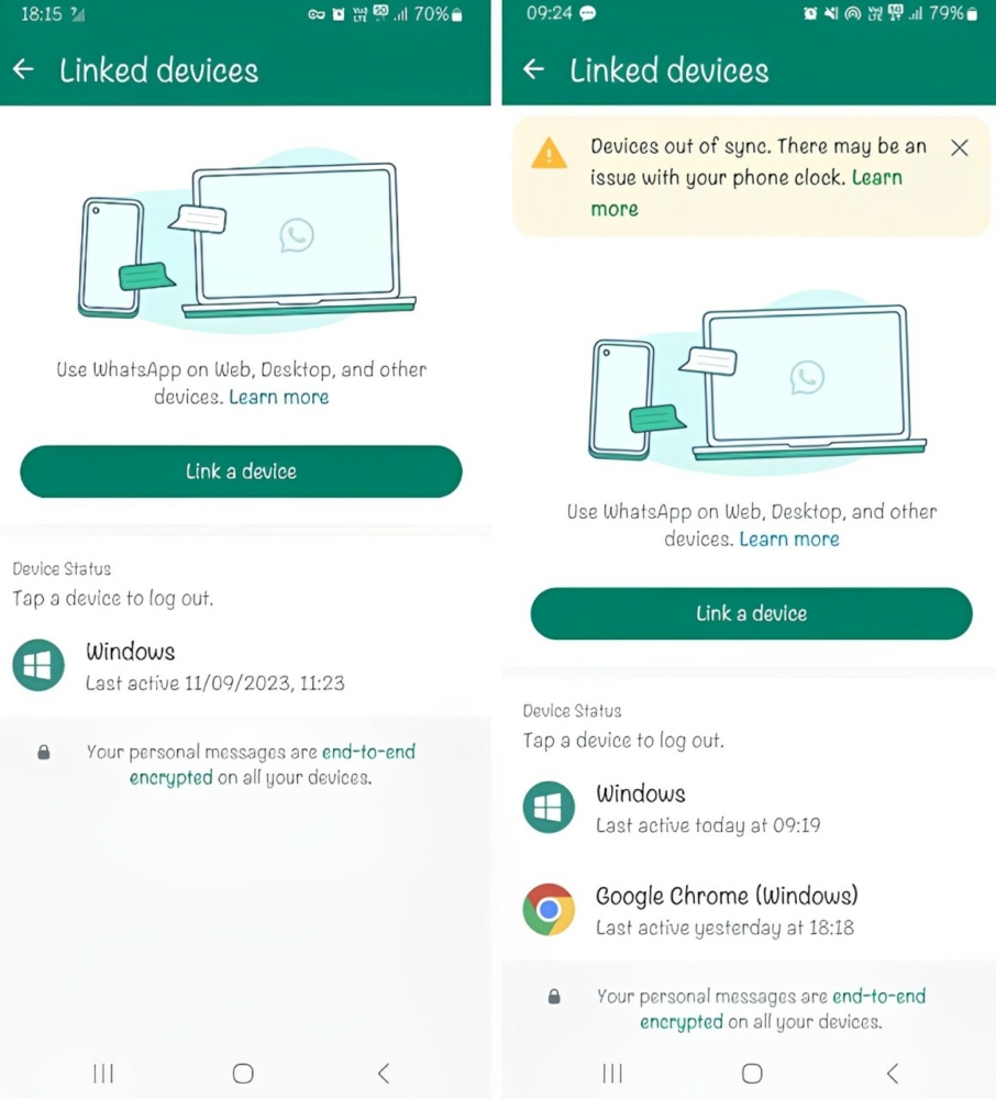 An image of how to link devices on WhatsApp