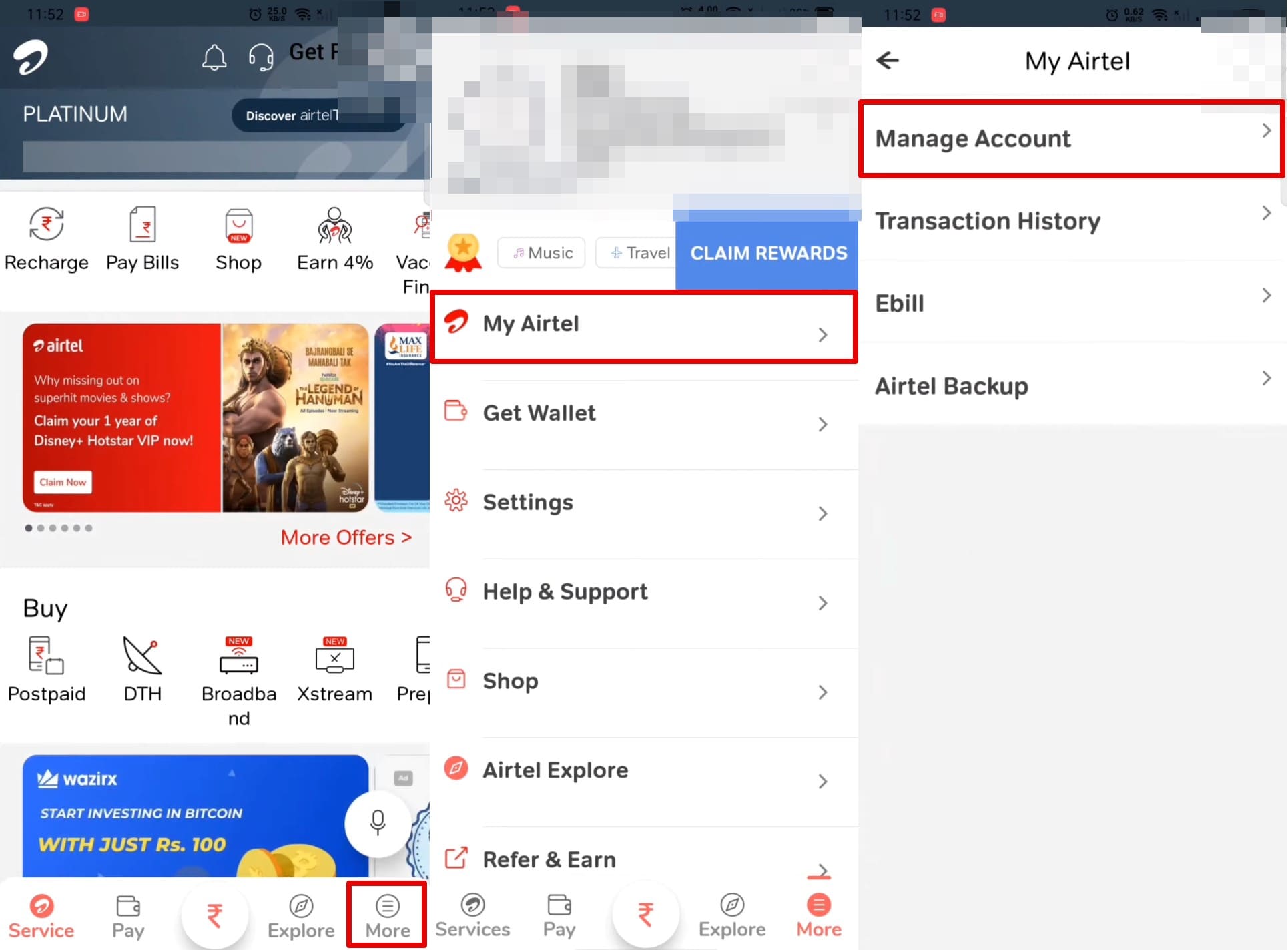 An image of how to manage data use on Airtel data plan