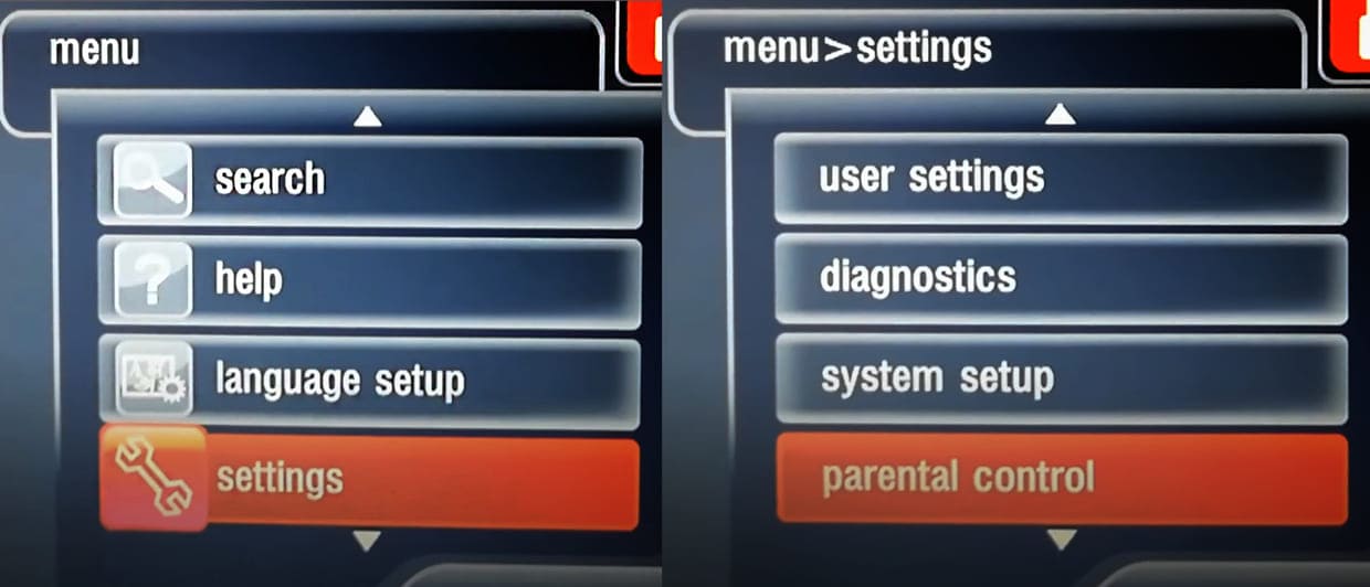 An image of how to access parental control on Airtel TV