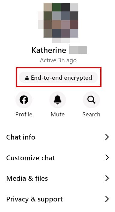 An image of the padlock that shows end-to-end encrypted chat on Facebook