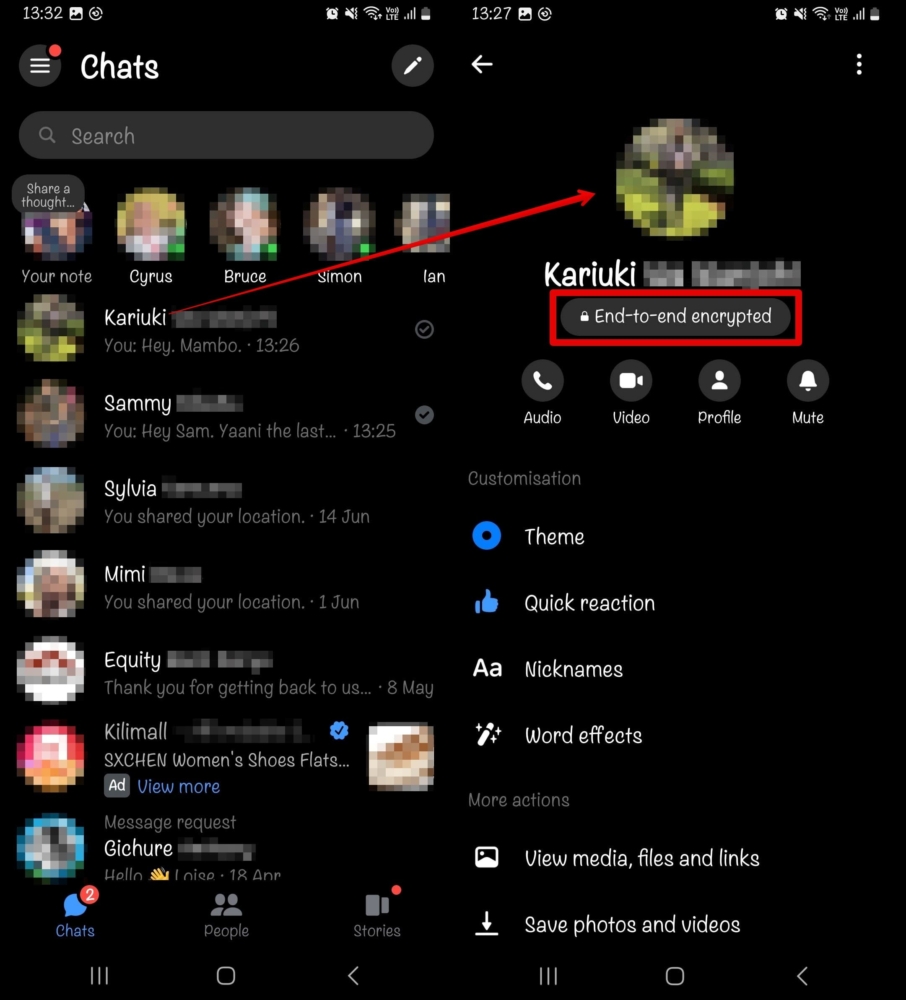 An image of padlock icon check for secret conversations
