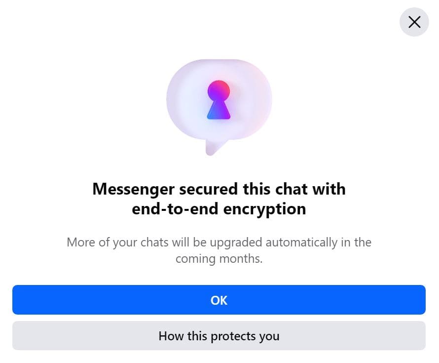 Protect chat with end-to-end encryption