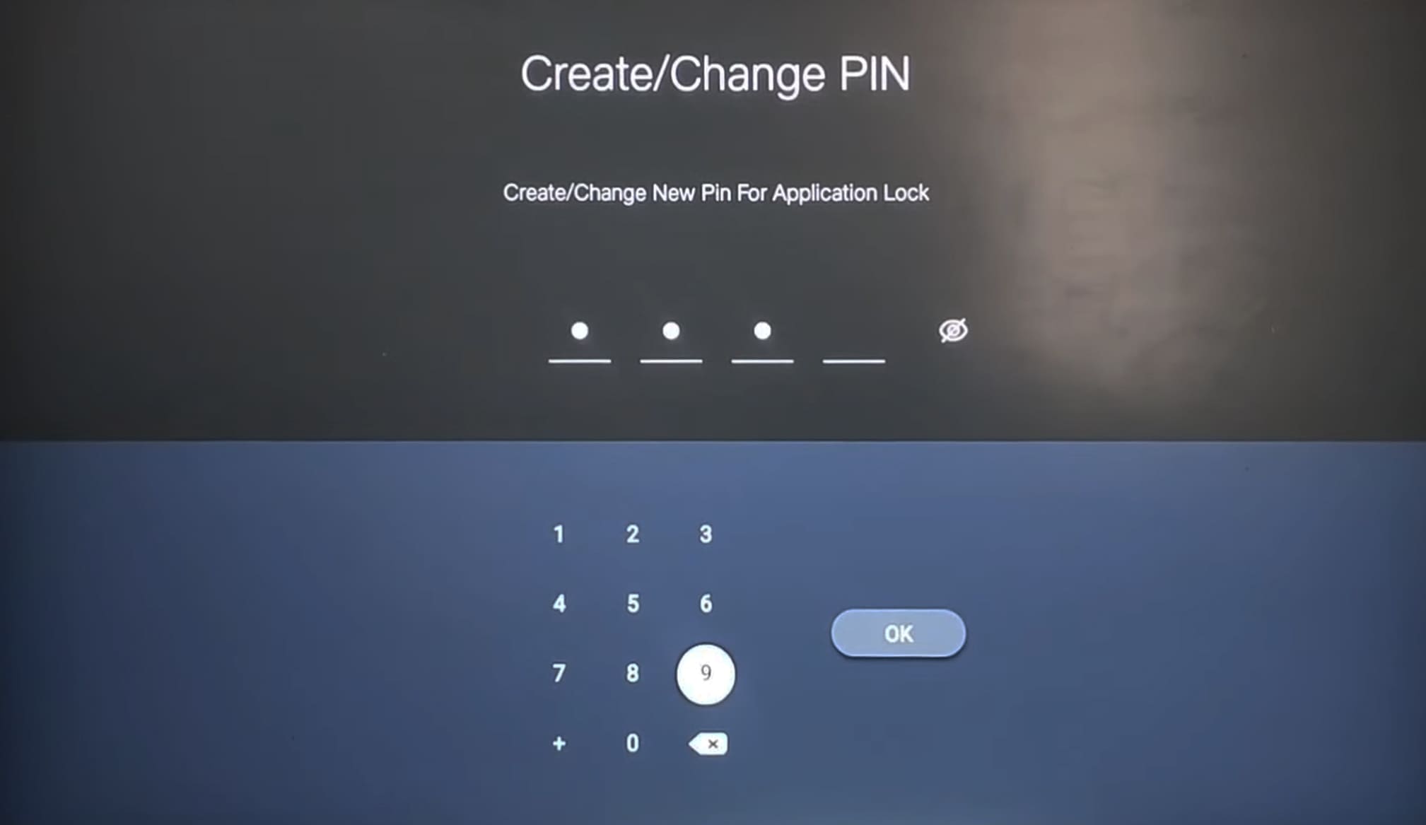 An image of asked to either create or change the PIN