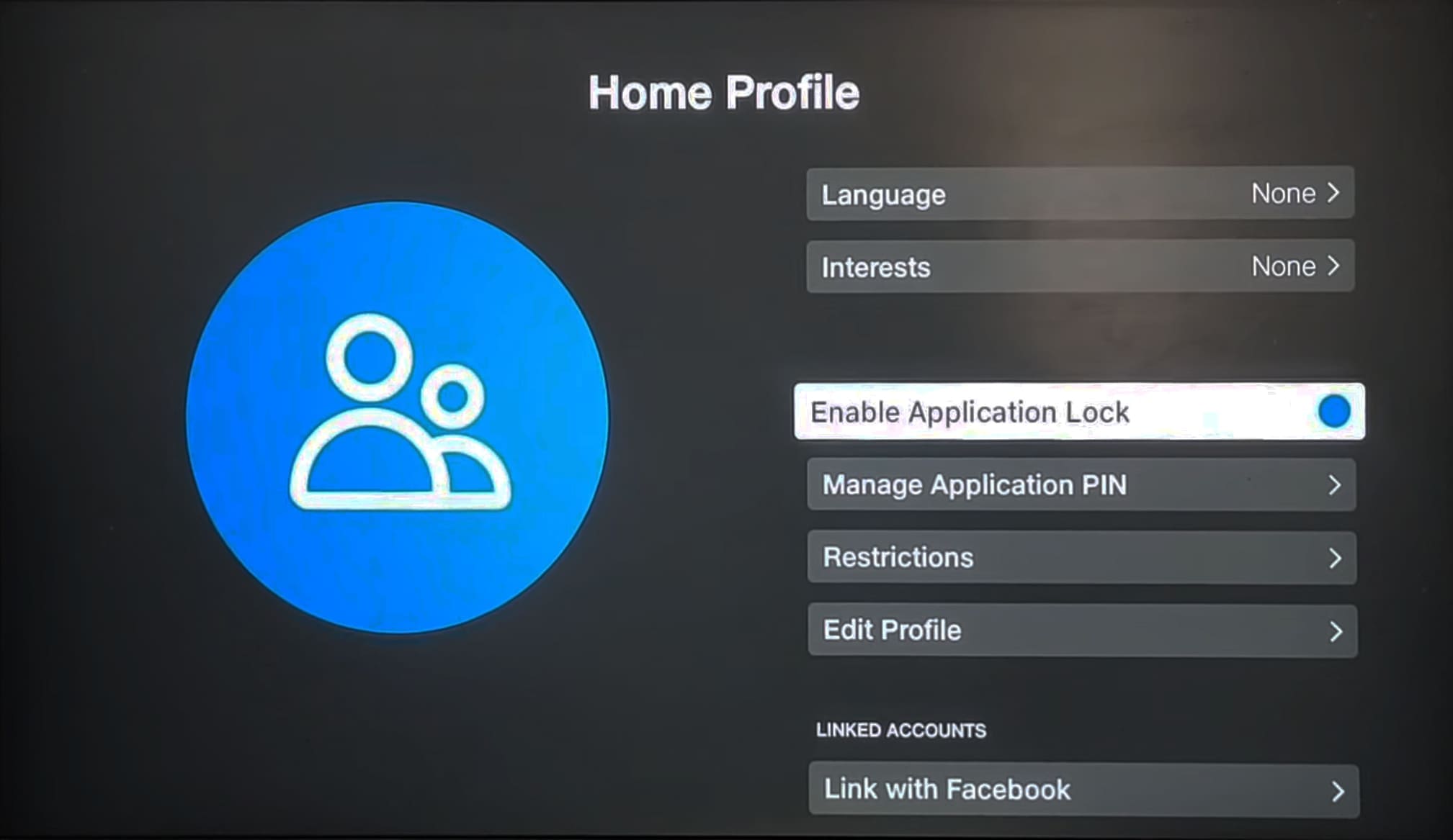 An image of Jio STB home profile