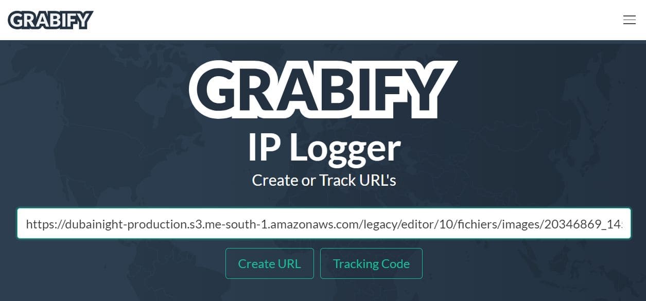An image of a link copied to Grabify