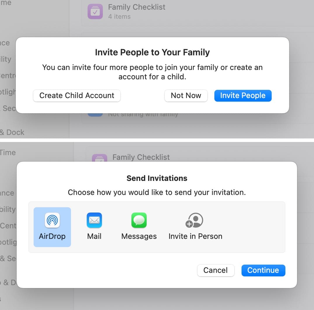 To send the invitation, select the desired method and click continue