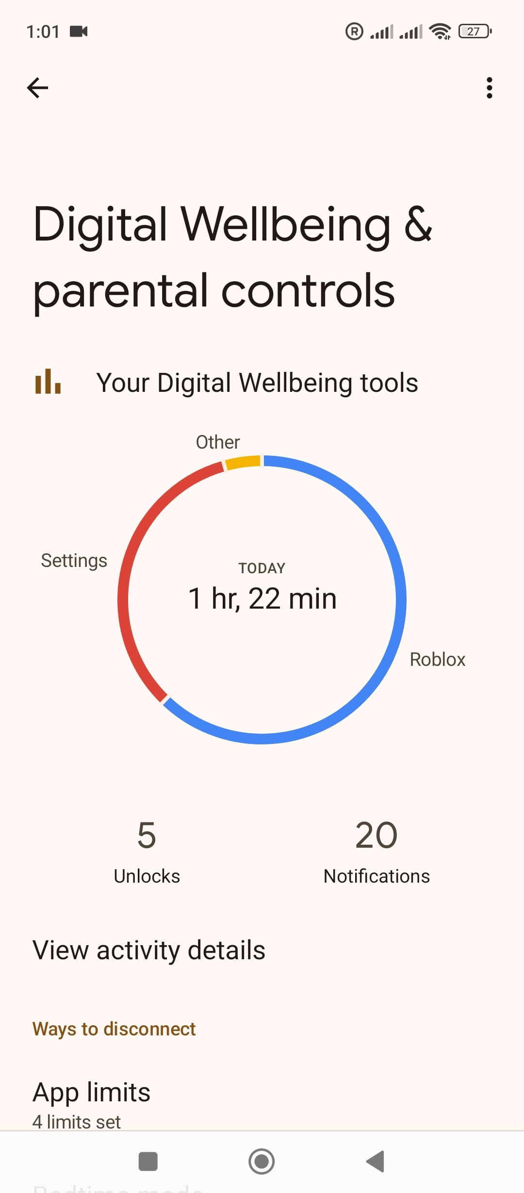 Digital wellbeing tool shows apps’ usage via diagram on Xiaomi phone