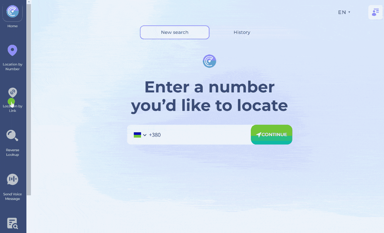 To create a link on the Scannero website - click location by link - enter a name for the link - click generate - copy and send to the target person. After confirmation, you will see the location point on the map. Demonstration in gif format.