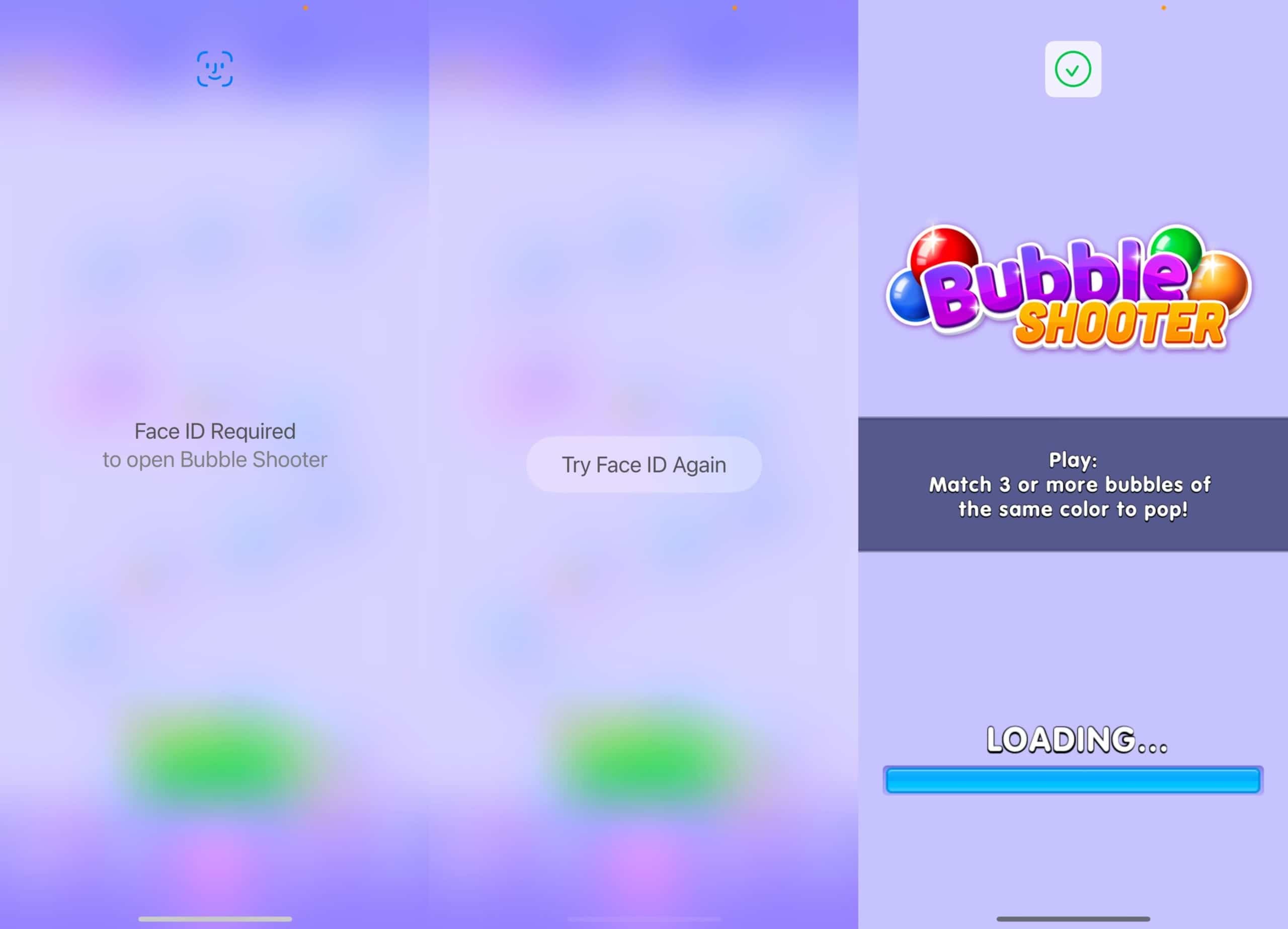 When you open the app, it asks you to enter your password or face ID, and then, after confirming it, the app opens