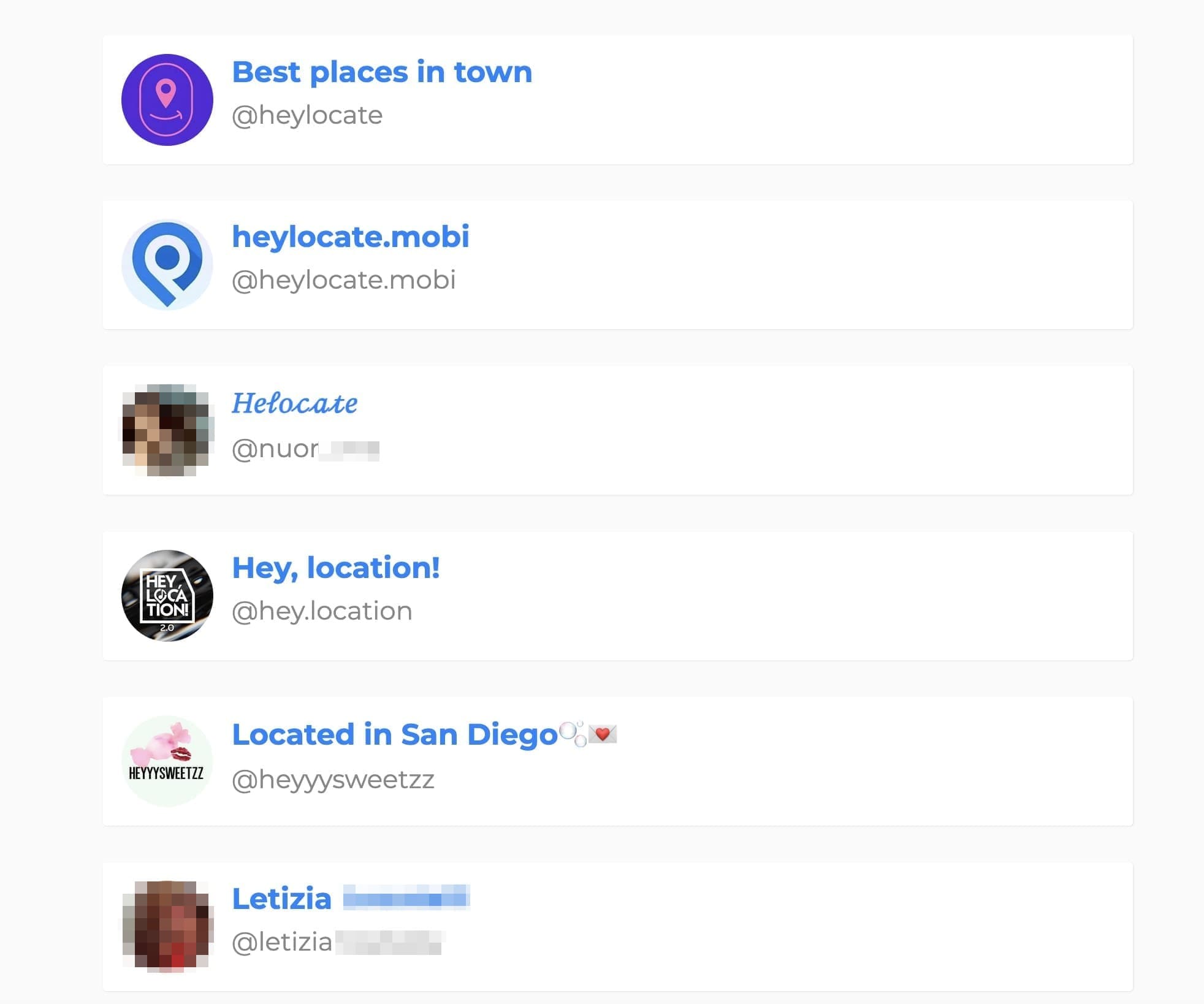 Click the desired Instagram account from Imginn search results.