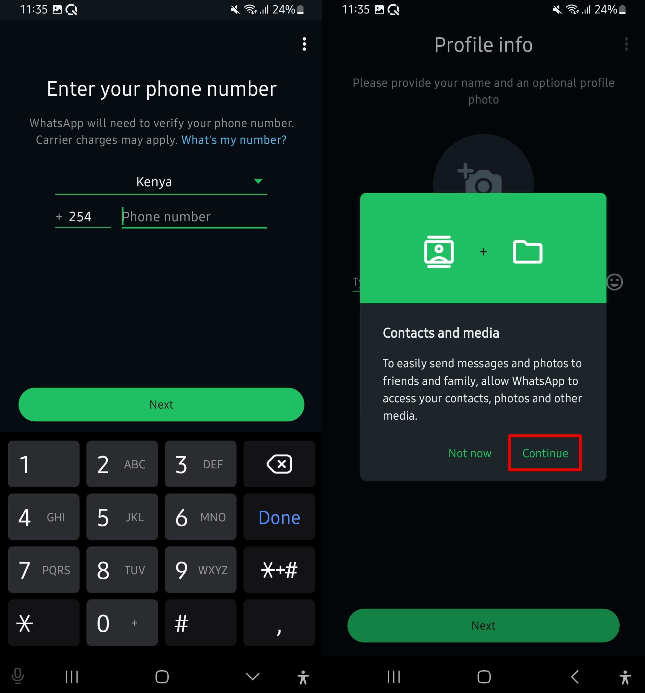 Enter your phone number and confirm your permissions.