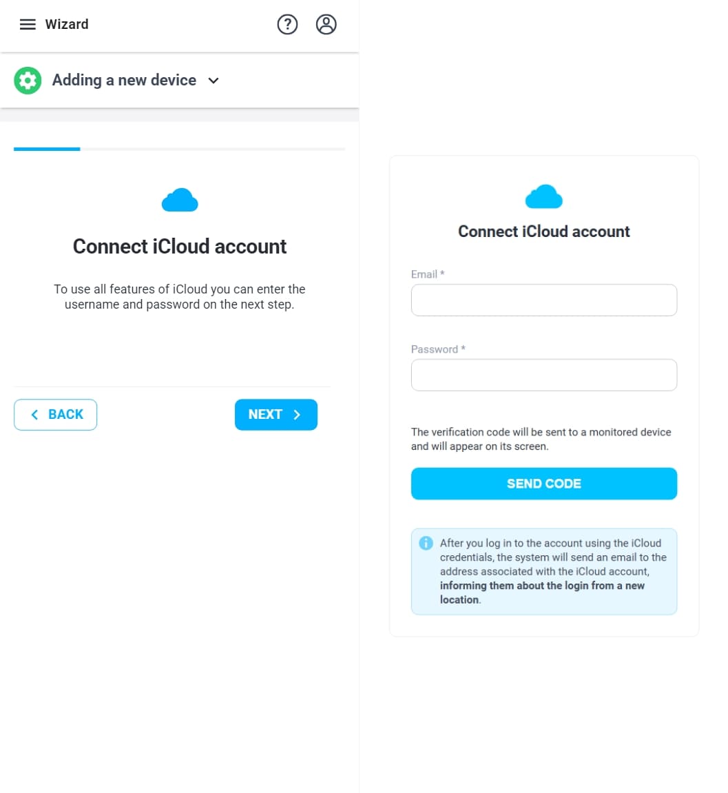 Enter your iCloud email and password.