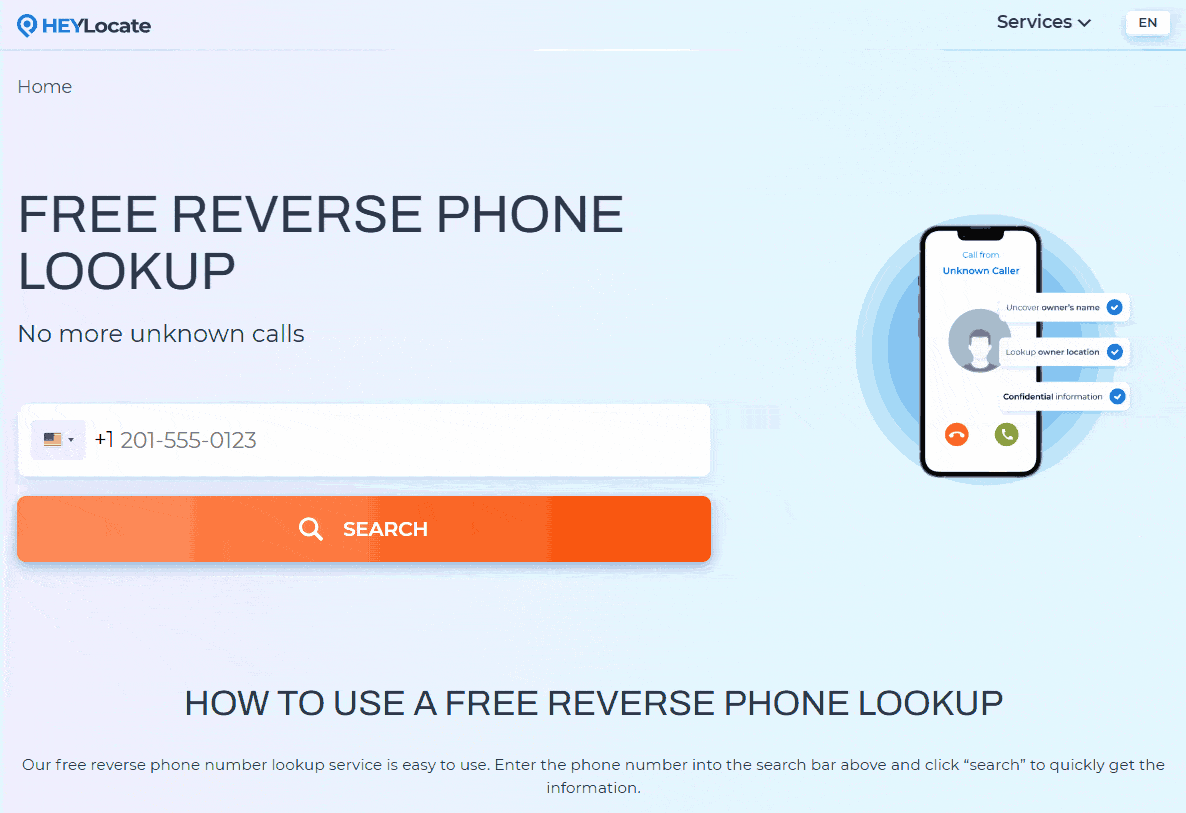 Enter the phone number in the search field and see the results by number.