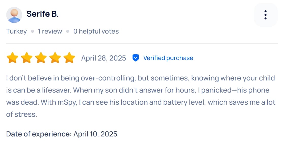 Positive feedback about mSpy in Sitejabber