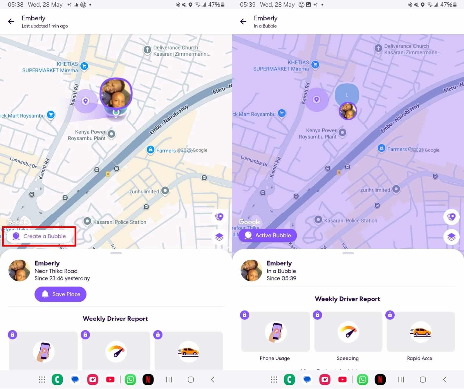 Tap create a Bubble to set up Bubbles on Life360.