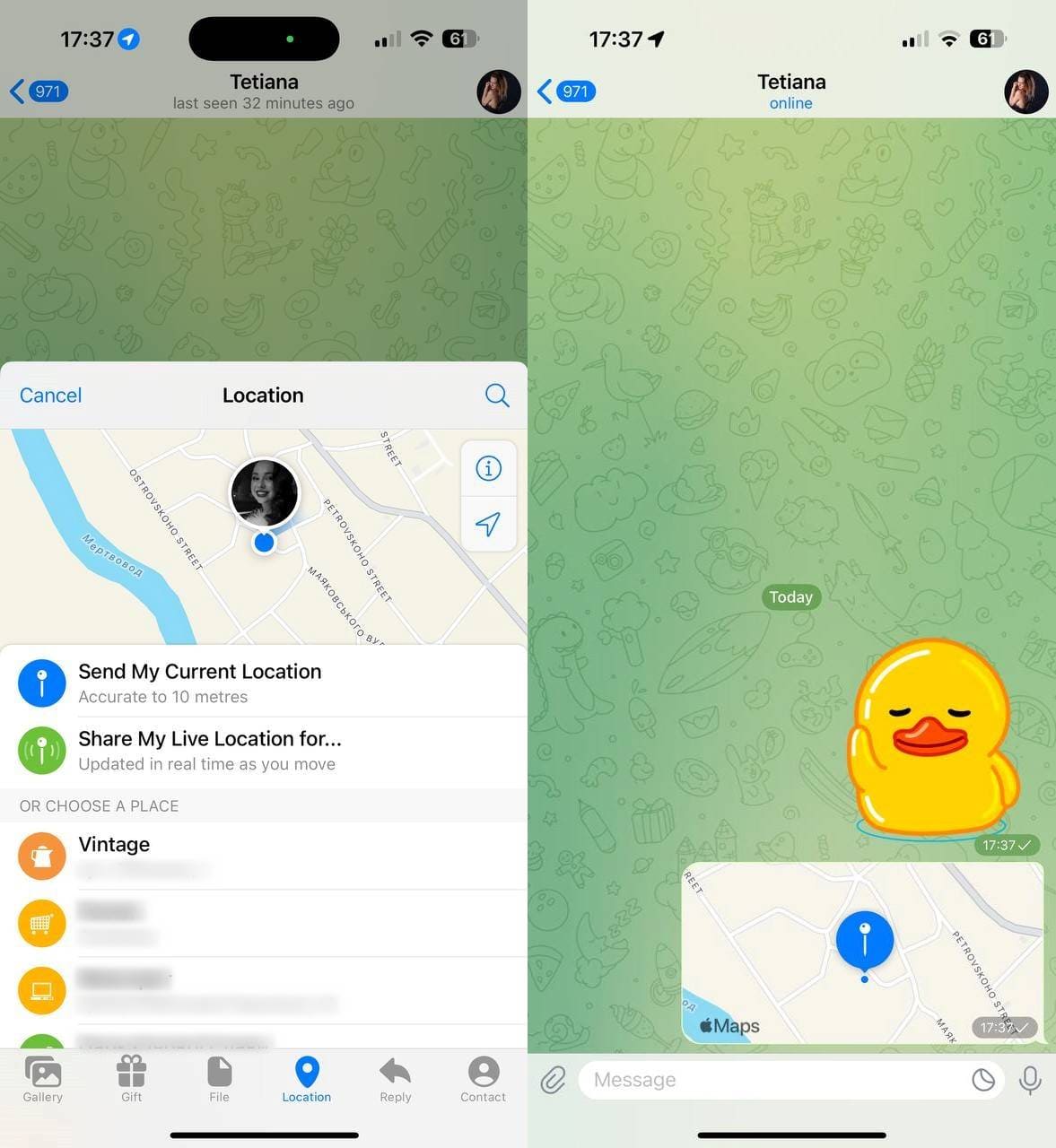 You can check the person’s location after sharing it using messenger.