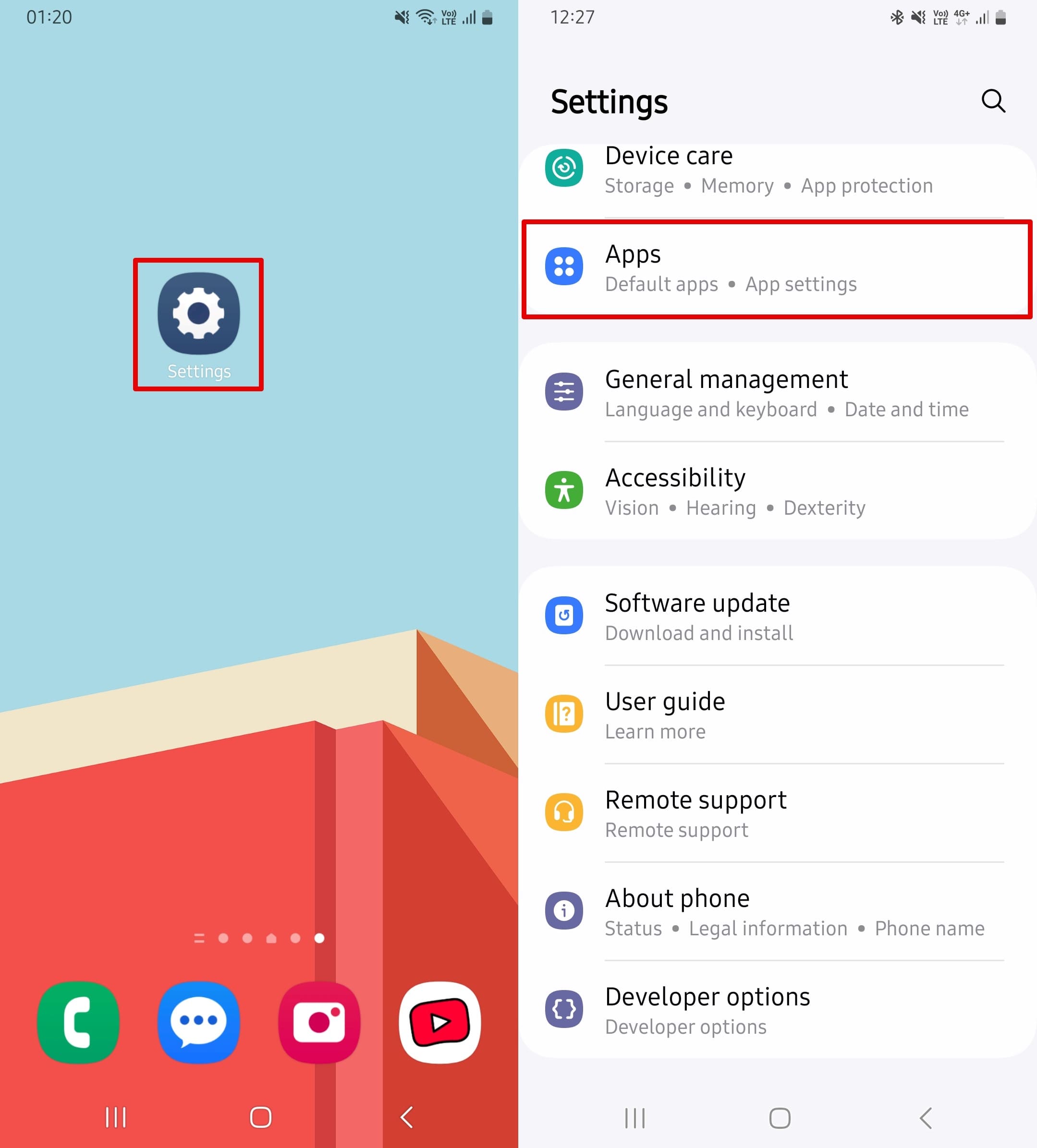 Open the settings feature on Android.