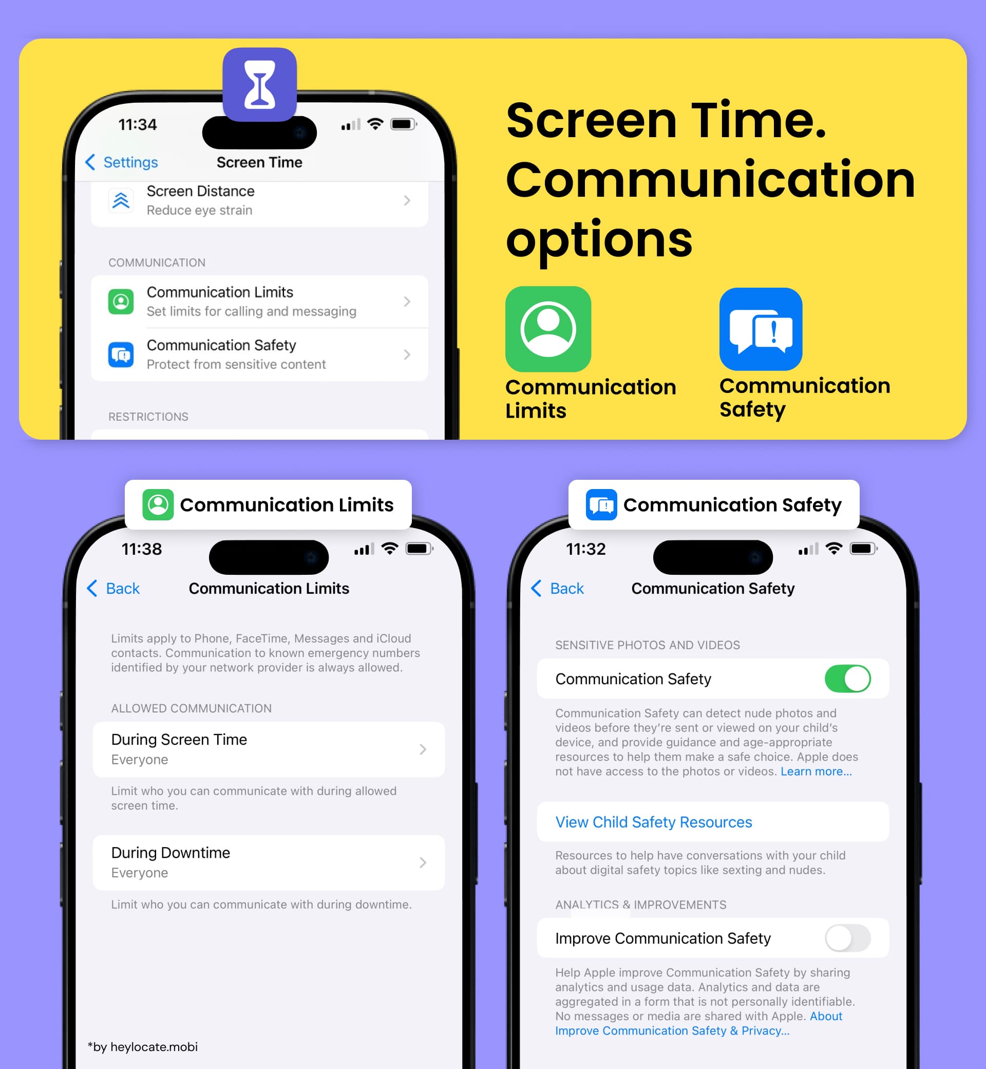 You can use Communication Limits or Communication Safety options on your iPhone depending on your needs.