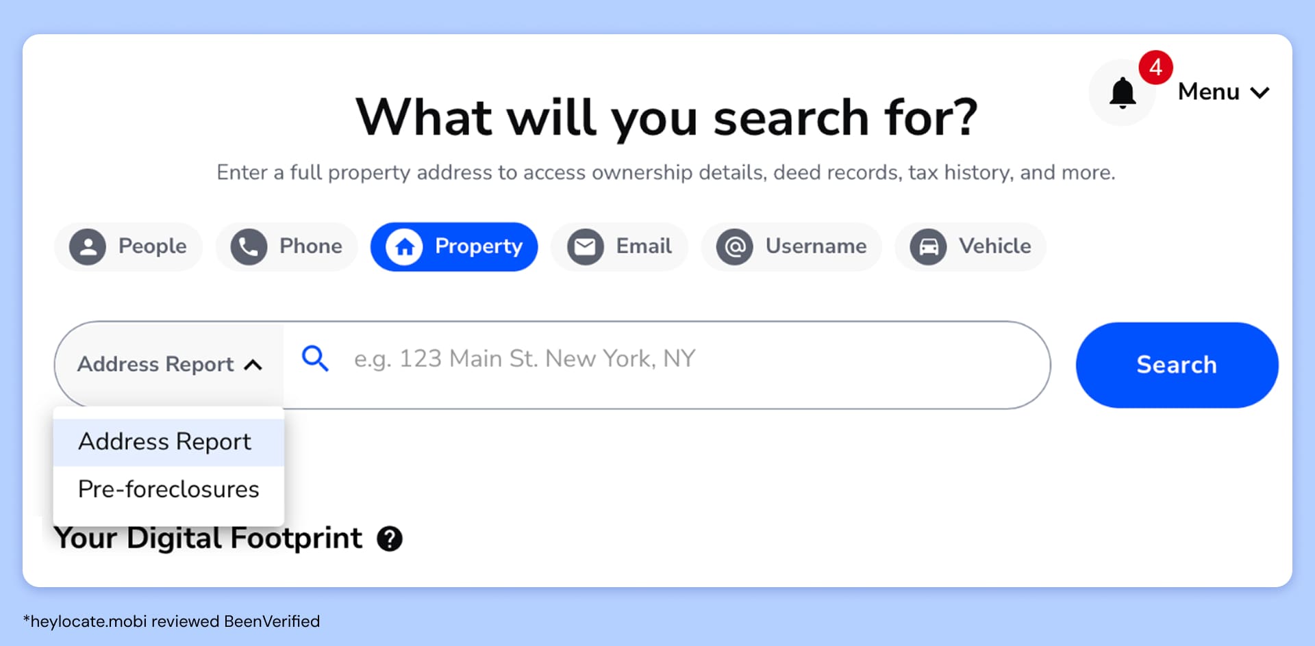 Enter the target address and click the search button.