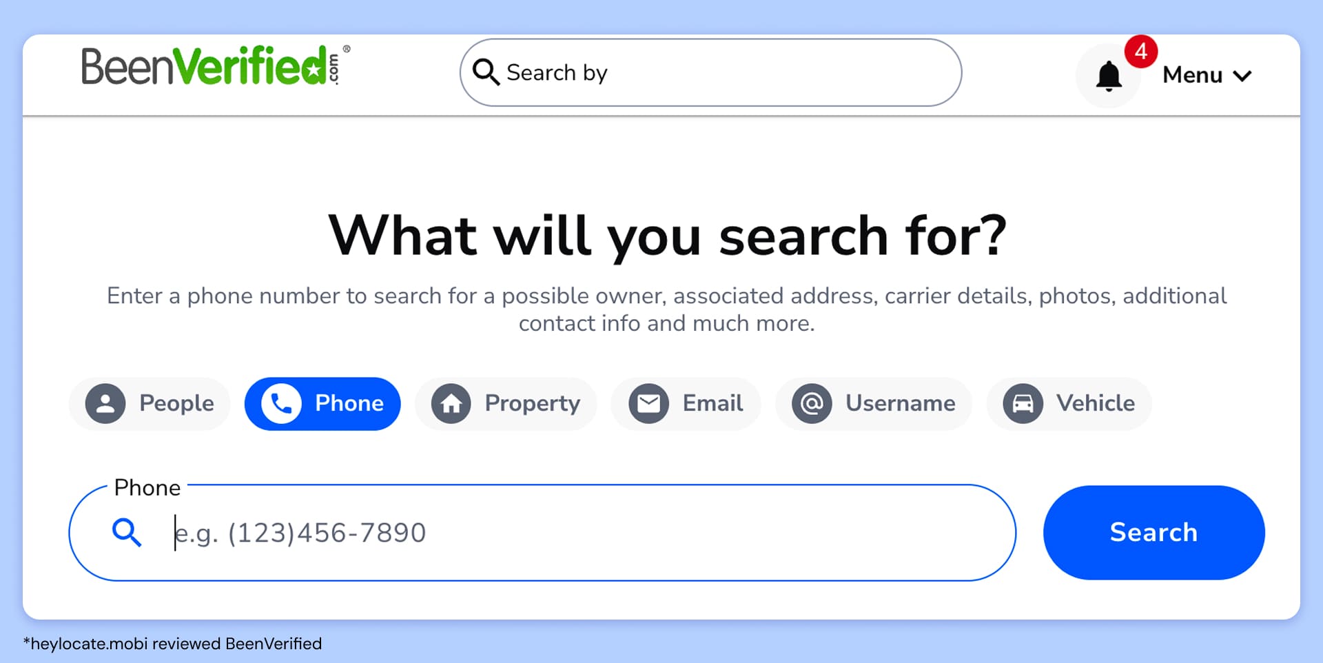 Enter the target person's phone number and click search.