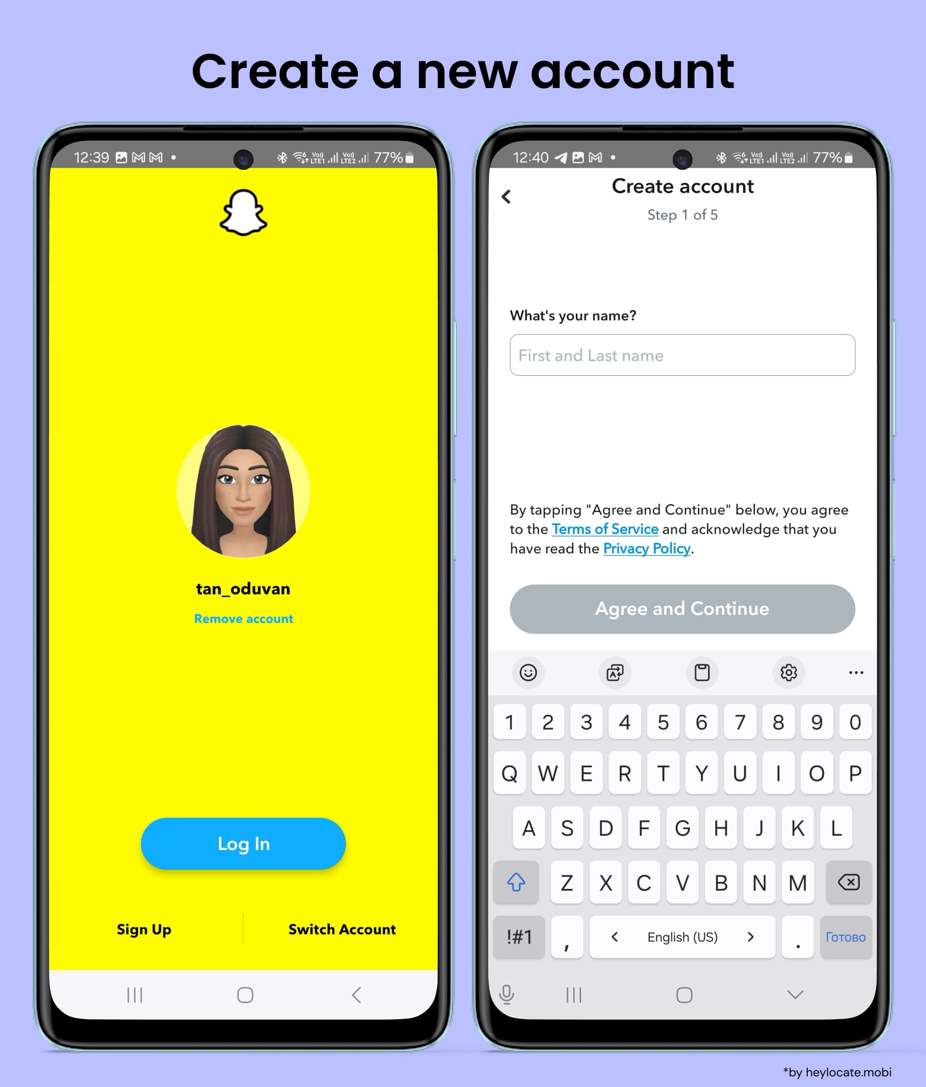 Click Sign up, enter your name, and follow the instructions.